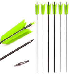 Lamehfyo 31in Flu-Flu arrows in green for precise aiming and practice.