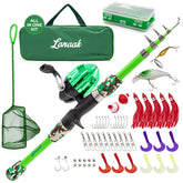 Lanaak Kids Fishing Pole Green Telescopic Rod