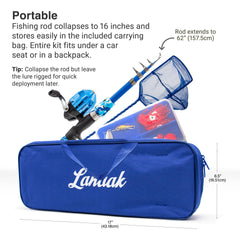 Lanaak kids minnow net blue ideal for catching bait on the go