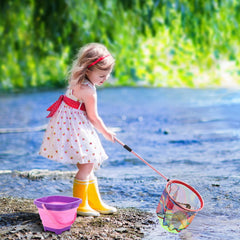 Blue Lanboon kids fishing net assembled
