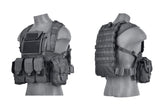 Lancer Tactical chest rig front view with MOLLE webbing for modular gear access.