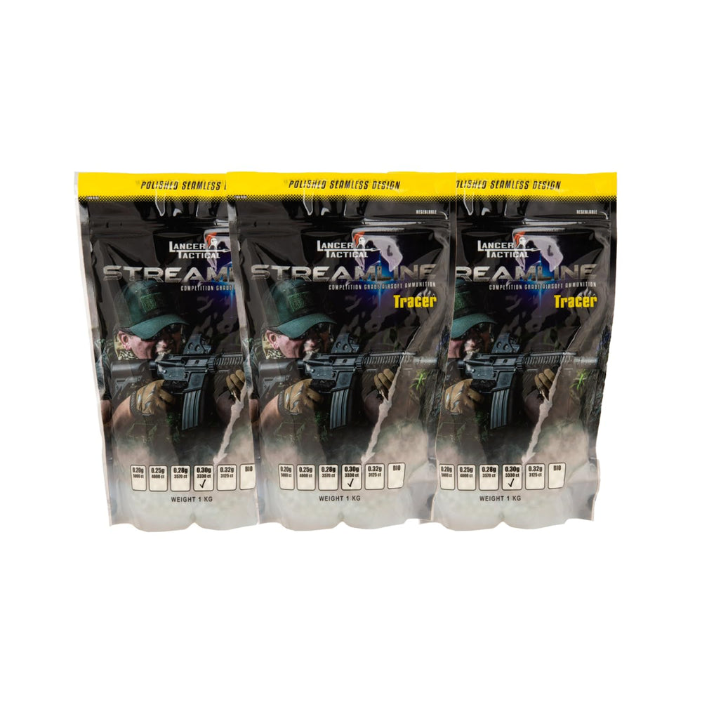 Lancer Tactical Glow Green 6mm BBs in 0.30g weight with bright tracer for night play