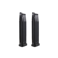 Lancer Tactical Knightshade 45-round Hi-Capa magazine—black finish, reliable feeding for quick reloads.