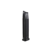 Lancer Tactical Knightshade 45-round magazine showing full metal body ready for reliable feeding.