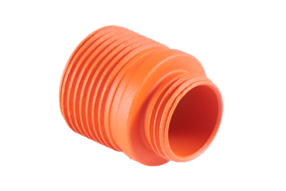 Lancer Tactical LTX-6B Knightshade orange thread adapter front view for 11mm-14mm conversion.