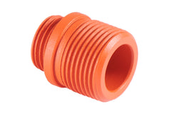 Lancer Tactical LTX-6B Knightshade orange adapter side view highlighting durable metal construction for tracer setups.