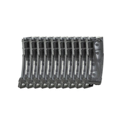 Lancer Tactical 130-round smoked mid-cap magazine with transparent window for quick BB count
