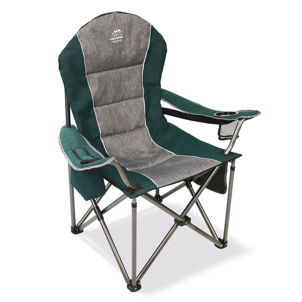 LANMOUNTAIN camping chair high-back design offers ergonomic all-day comfort.