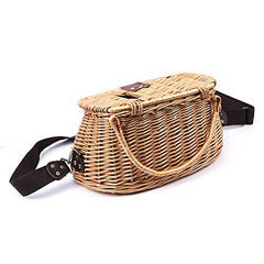 LANOA creel with adjustable shoulder strap and leather hinges