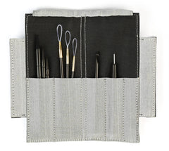 Lantern Moon Mindy Sleeve Cloud/Silver, open flap for quick access.