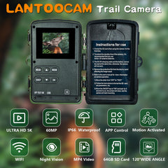 LANTOOCAM night vision 120-degree view captures nocturnal activity with clear, broad coverage.