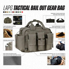 LAPG Tactical Bail Out Gear bag side view shows practical carrying options.