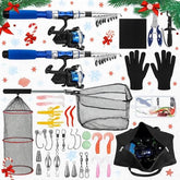 LaRandom 51 Pcs fishing pole combo set ready for beginners and gifting