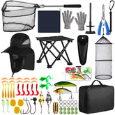 Lasnten fishing tool kit bag with tools secured for travel convenience.