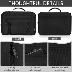 Internal transparent zipper pockets and binder sleeves