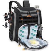 LASUK fishing backpack with dual rod holders for hands-free casting on trips