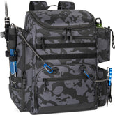 LASUK fishing backpack main compartment shows organized space for gear storage and quick access.