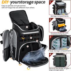 LASUK tackle bag with removable dividers for customizable storage