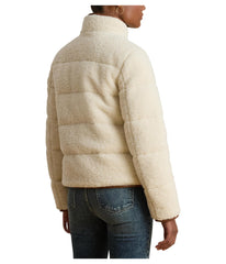 Lauren Ralph Lauren Teddy Puffer Cream side profile highlights sleek silhouette for day-to-night wear