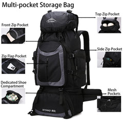 Lawaia 90L hiking backpack interior main compartment keeps gear organized on trips.