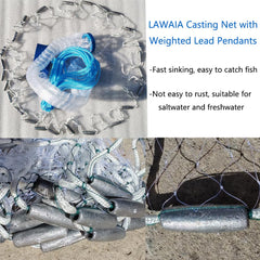 Lawaia cast net seven foot radius setup ready for deployment
