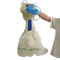 Lawaia fishing cast net 4m in action, durable monofilament catches bait quickly.