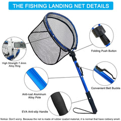 Integrated aluminum pole with anti-bending design of the LBW folding net