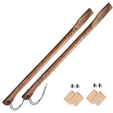 LD HuYY axe handle 35.4 inch top view highlights durable carbonized wood for longevity.