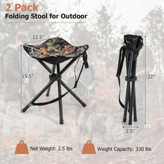LDAILY camouflage hunting stool's rigid X-frame supports up to 330 lbs.