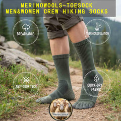 LDGSUPH blister-prevention toe socks stop hot spots during long outings.