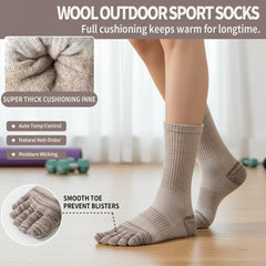 LDGSUPH wool toe socks for men hiking offer secure fit and arch support.