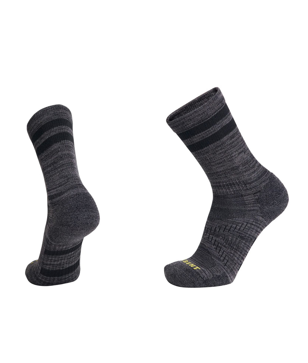 Le Bent Light 3/4 Crew trail merino sock ankle band for a secure fit on rugged trails.