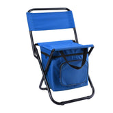 LEADALLWAY fishing chair blue setup by shore with convenient cooler bag