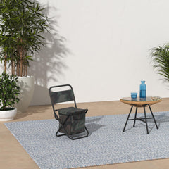 LEADALLWAY fishing chair camouflage folded for easy transport and quick setup.