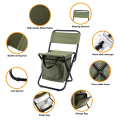 LEADALLWAY fishing chair green backrest closeup emphasizes support