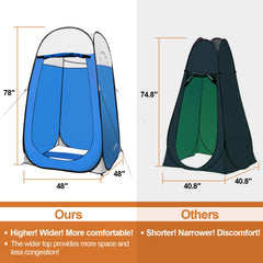 Leader Accessories pop up shower tent blue side view shows compact, portable privacy shelter