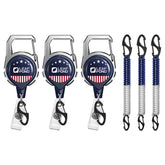 Leaf Pond Fly Fishing Zinger 3pc Retractor Set with 24-inch Dyneema Cord (5oz) and badge holder