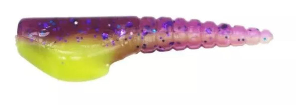 Lealand Crappie Magnet Roo lure in action, small shad profile attracts crappie with scent