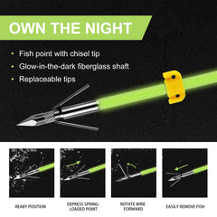 LEANPRO Bowfishing Arrows include broadheads for ready-to-use fishing