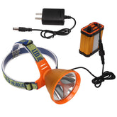 Leapiture mining headlamp with large light cup delivering broad flood beam for tunnels