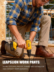 LeapsLion work pants inner knee reinforcement boosts movement comfort