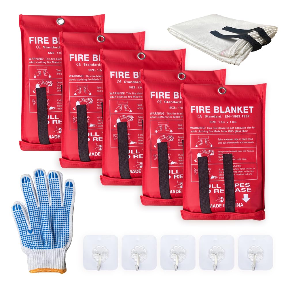Leberna fire blanket five-pack box for easy home safety readiness and quick access.