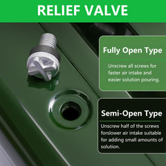 Lebreary water can with relief valve highlights safety during temperature changes.