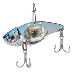 Glowing underwater fishing lure in water