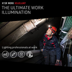 Ledlenser H15R with IP67 protection for wet or dusty job sites