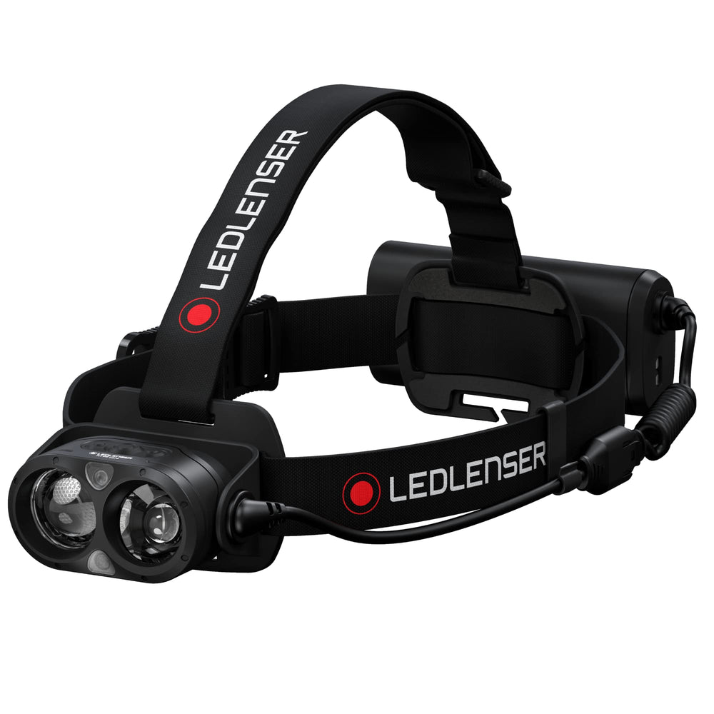 Ledlenser H19R Core headlamp front view for outdoor readiness.