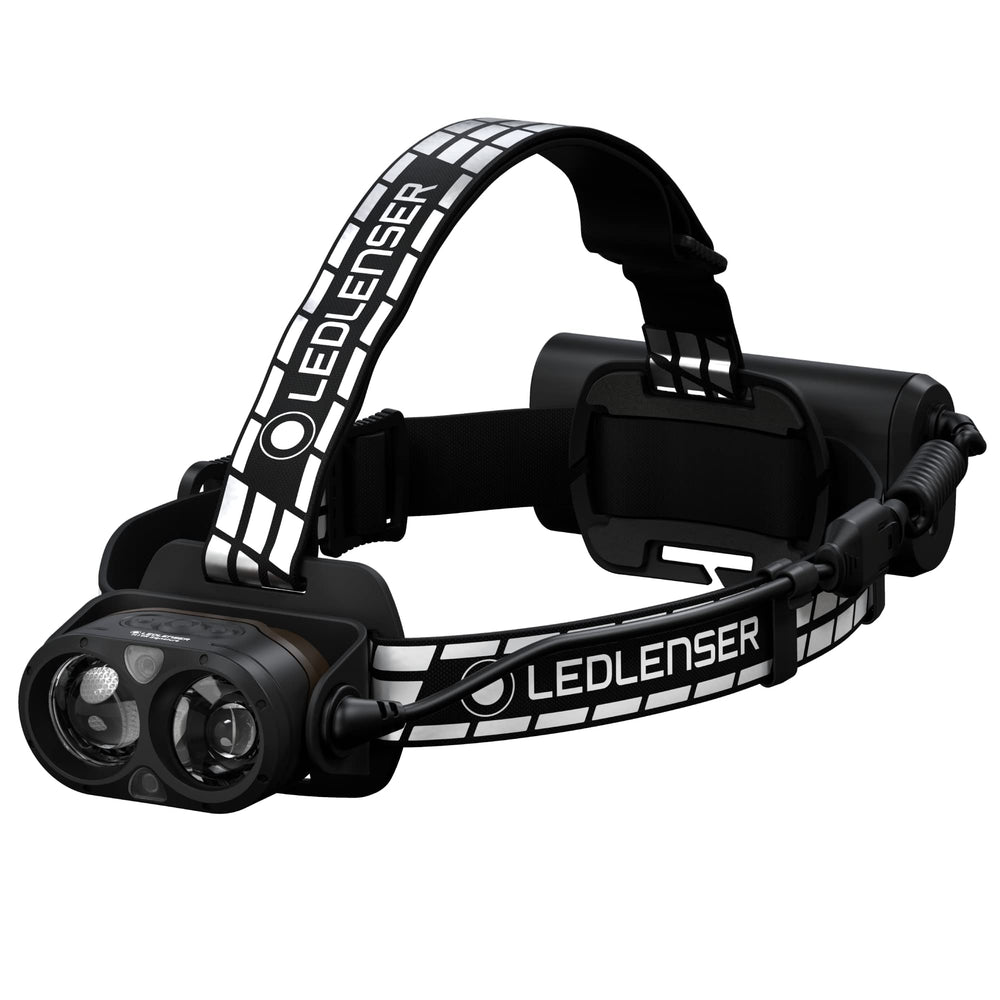 Ledlenser H19R Signature front view showing powerful beam for outdoor visibility