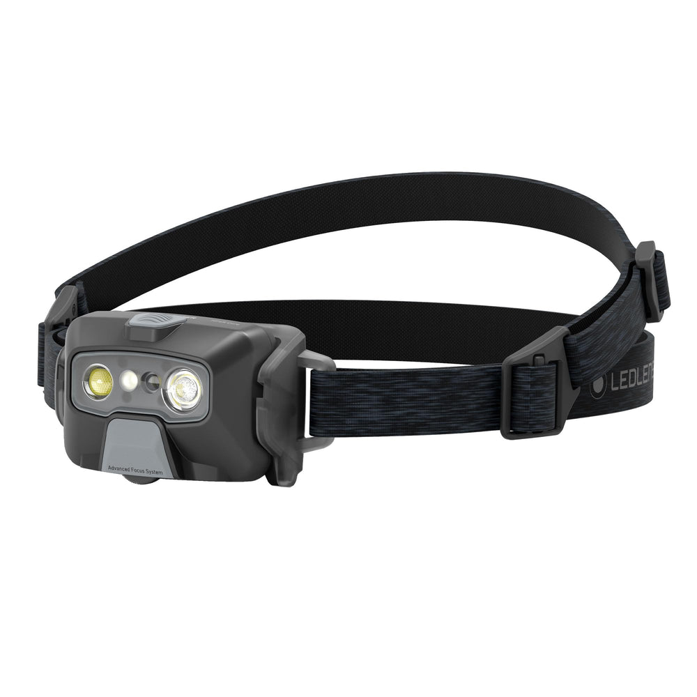 Ledlenser HF6R Core headlamp front view with slim aluminum body for hiking