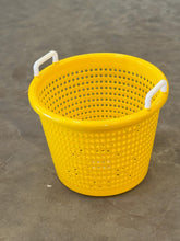 LEE FISHER SPORTS Heavy Basket Yellow front view highlights sturdy, load-ready design for fishing tasks