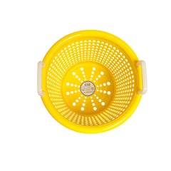 LEE FISHER SPORTS Heavy Basket Yellow side view emphasizes durability under rugged conditions